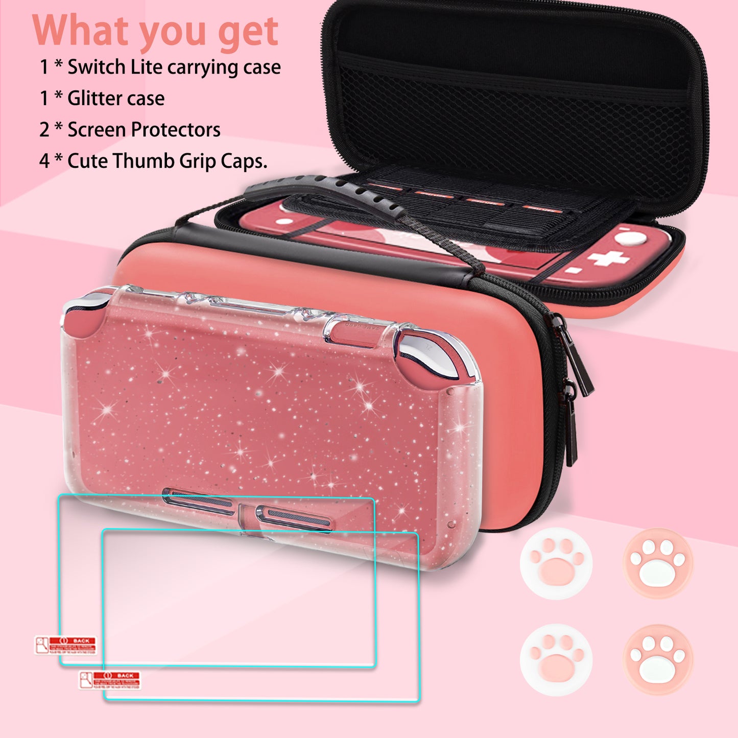 TIKOdirect Pink Carrying Case for  Switch lite
