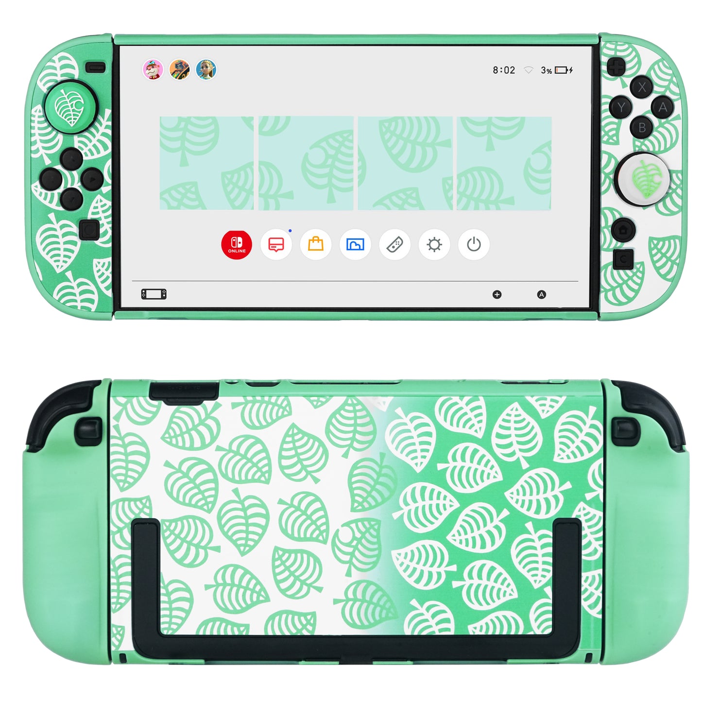 TIKOdirect Dockable Protective Case for Switch 2 (2025), Slim Hard PC Shell Cover with Detachable Joy-Con Cover, Anti-Scratch, Anti-Fingerprint, with 2 Thumb Grip Caps, Green