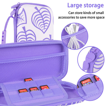 TIKOdirect Purple Leaf Carrying Case for Switch lite