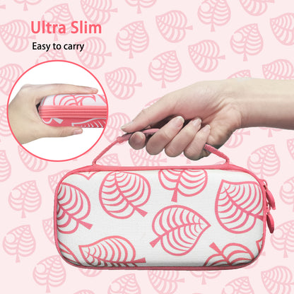 TIKOdirect Pink Leaf Carrying Case for Switch lite