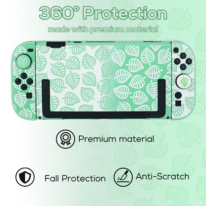 TIKOdirect Dockable Protective Case for Switch 2 (2025), Slim Hard PC Shell Cover with Detachable Joy-Con Cover, Anti-Scratch, Anti-Fingerprint, with 2 Thumb Grip Caps, Green