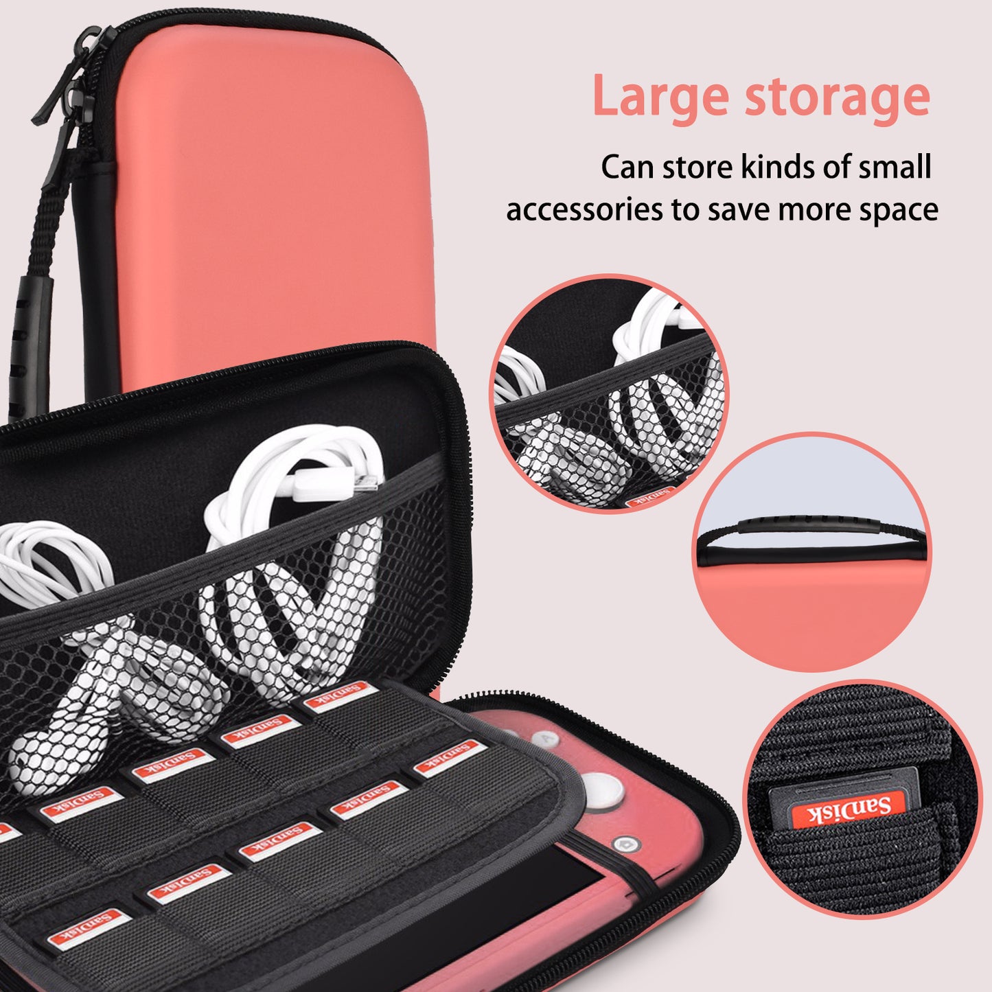 TIKOdirect Pink Carrying Case for  Switch lite
