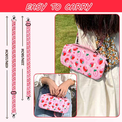 TIKOdirect Carrying Case for Switch 2 (2025), Cute Portable Bag Accessories with Soft Protective Case, Screen Protectors and 2 Thumb Grip caps, Game Card Case 7in1, Pink Rabbit